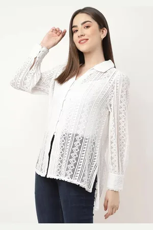 Marks & Spencer Women White Geometric Shirt Style Top