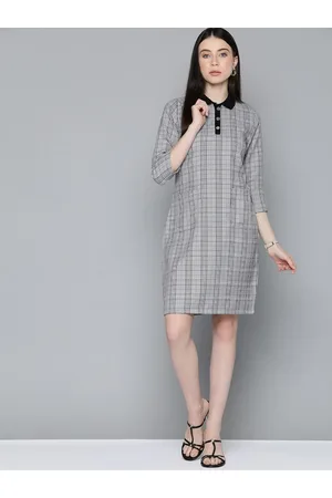 Chemistry Knitted Checked Shirt Dress