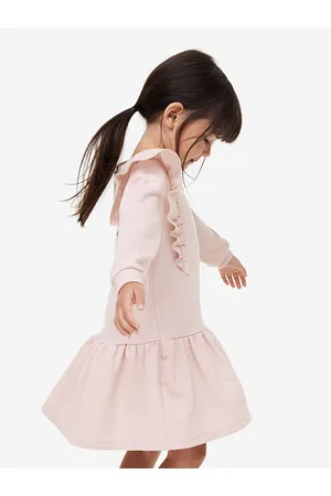 H&M Girls Flounce Trimmed Sweatshirt Dress