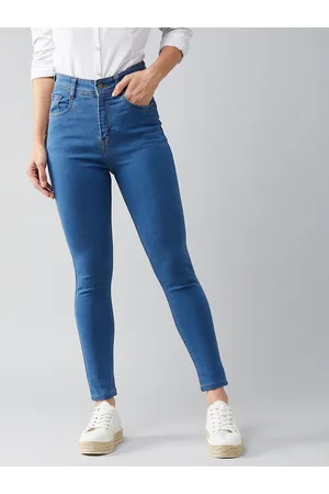 DOLCE CRUDO Women Blue Skinny Fit High-Rise Clean Look Stretchable Jeans