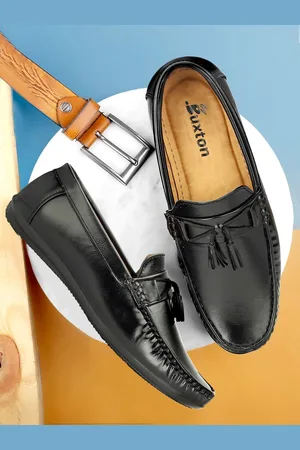 Cole Buxton Men Textured Slip-On Loafers with Bow
