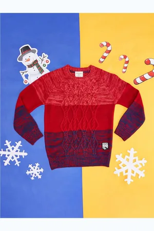 Pantaloons Boys Self Designed Acrylic Pullover