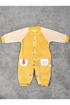 Moms Home Infant Yellow Printed Pure Cotton Rompers