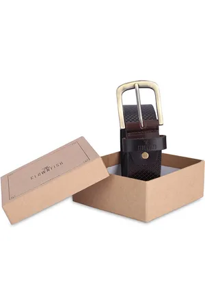 THE CLOWNFISH Men Textured Leather Formal Belt