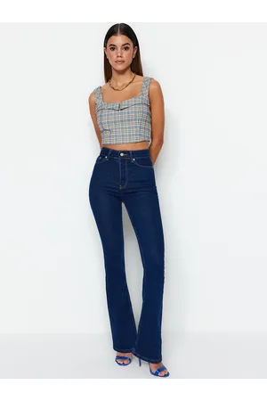 Trendyol Women High-Waist Flare Stretchable Jeans