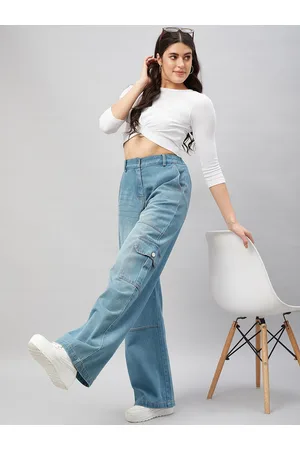 Chemistry Women Straight Fit High-Rise Clean Look Heavy Fade Pure Cotton Jeans