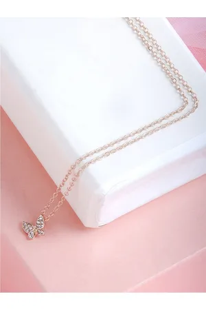 BeWitched Gold-Plated Butterfly Rhinestone Studded Necklace