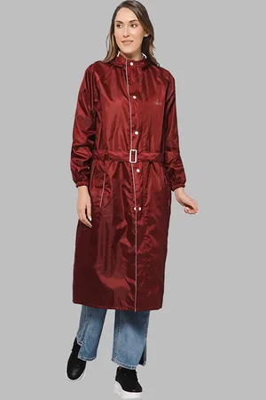 THE CLOWNFISH Drizzle Diva Waterproof Reversible Double Layer Hoodie Rain Jacket