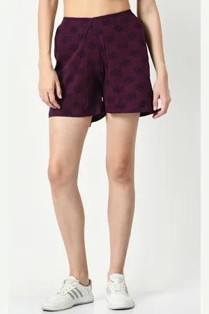 BAESD Women Floral Printed High-Rise Pure Cotton Hot Pant