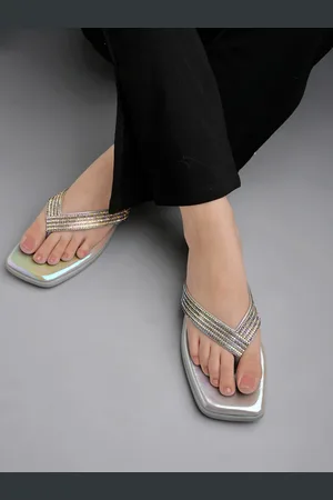 Shoetopia Girls Embellished Open Toe Flats