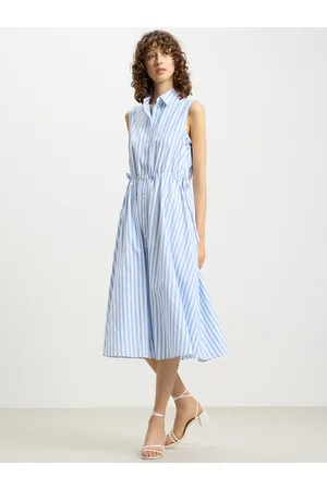 Calliope Striped A-Line Midi Dress