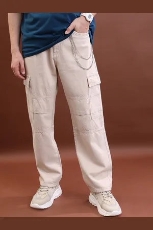 Highlander Men Khaki Relaxed Fit Clean Look Cotton Jeans