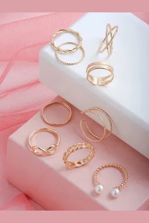 BeWitched Set of 9 Gold-Plated Finger Ring