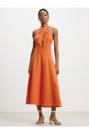 Calliope Halter Neck A-Line Midi Dress