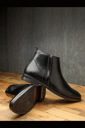 SHOZANIA Men Mid Top Leather Chelsea Boots