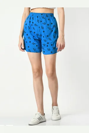 BAESD Women Conversational Printed High-Rise Pure Cotton Hot Pant