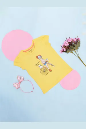 Pantaloons Girls Graphic Printed Cotton T-shirt