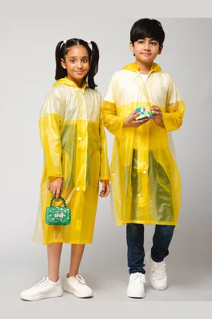 THE CLOWNFISH Kids Drip Dude Series Waterproof Single Layer PVC Rain Jacket