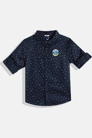 Allen Solly Boys Sport Geometric Printed Pure Cotton Applique Detail Casual Shirt