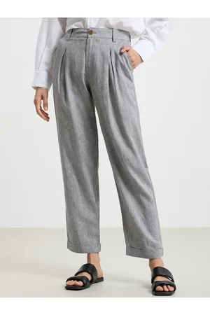 Calliope Women Straight Fit High-Rise Pleated Trousers