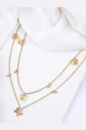 BeWitched Gold-Plated Layered Butterfly Pendant Necklace