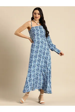 Anouk Bohemian Print One Shoulder Fit & Flare Maxi Dress