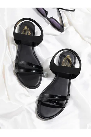 Shoetopia Girls Open Toe Flats With Backstrap