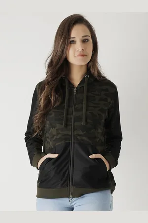 Club York Women Olive Green Printed Sweatshirt