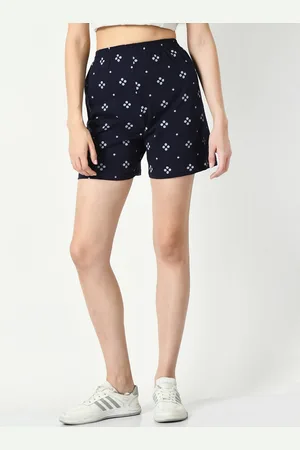 BAESD Women Geometric Printed High-Rise Pure Cotton Shorts