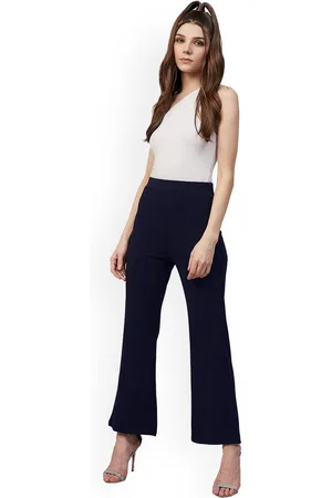 Chemistry Women Flared Cotton High-Rise Bootcut Trousers