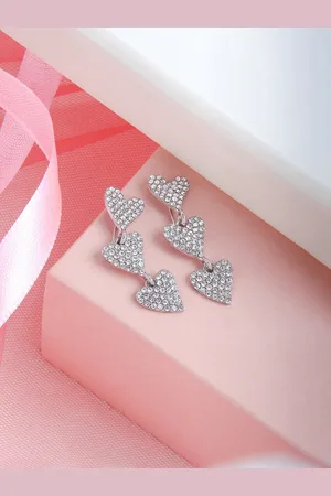 BeWitched Silver-Plated Heart Shaped Drop Earrings