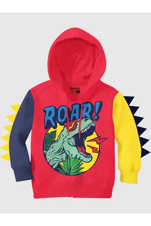 BONKIDS Boys Graphic Printed Hooded Cotton Pullover