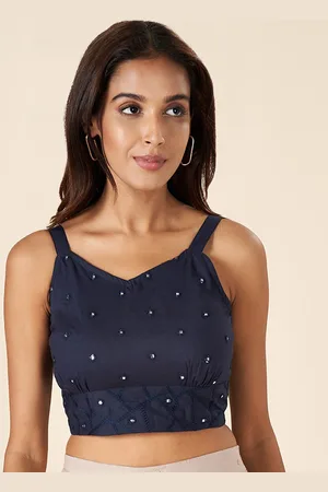 Pantaloons Embellished Shoulder Straps Cotton Bralette Crop Top