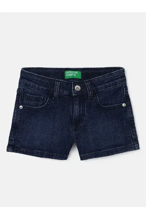 Benetton Girls Mid-Rise Denim Shorts