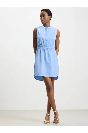 Calliope Solid A-Line Dress with Elastic Waist