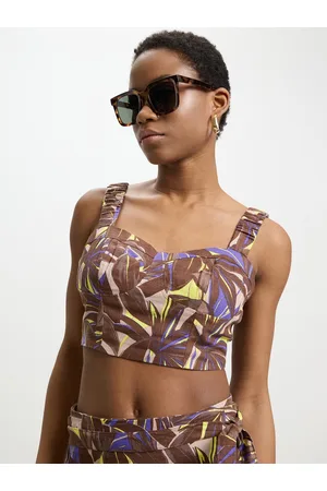 Calliope Tropical Print Crop Top