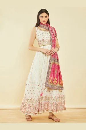 Soch Ethnic Motifs Printed Georgette Maxi Dress