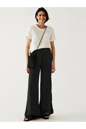 Women High-Rise Wide-Leg Trousers