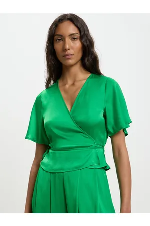 Calliope Satin Wrap Top