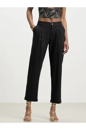 Calliope Women Straight Fit High-Rise Pleated Trousers