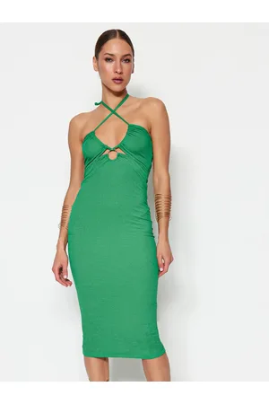 Emerald Green Sleeveless Tiered Midi Dress | Womens | X-Small (Available in XXS, L, XL) | 100% Polyester | Lulus Exclusive | Green Dresses