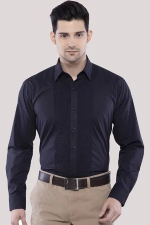 ASCIIBLUES Cotton Formal Tuxedo Shirt