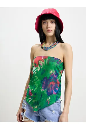 Calliope Tie and Dye Pure Cotton Scarf Top