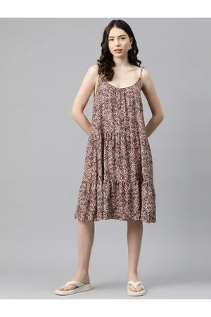 Marks & Spencer Brown & White Print A-Line Mini Dress