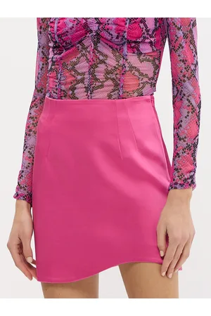 Calliope Satin-Finish Mini Straight Skirt