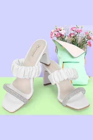 MEHNAM Open Toe Synthetic Block Heels