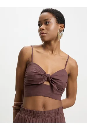 Calliope Smocked Knotted Crop Top