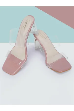 MEHNAM Open Toe Synthetic Block Heels