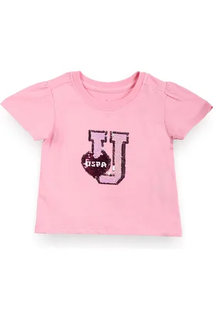 Ralph Lauren Girls Typography Embellished Pure Cotton T-shirt
