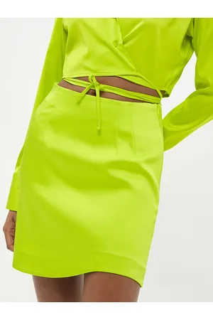 Calliope Satin-Finish Mini Straight Skirt